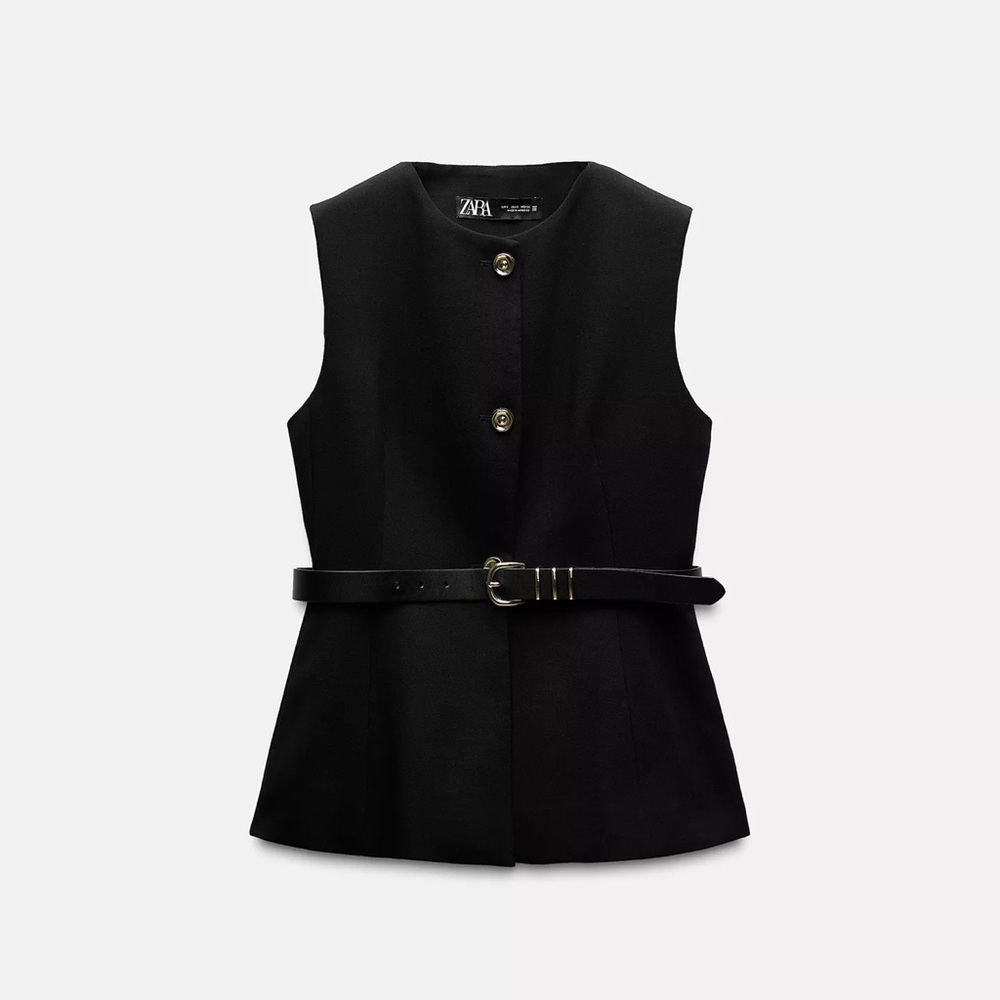 Zara Long Belted Vest